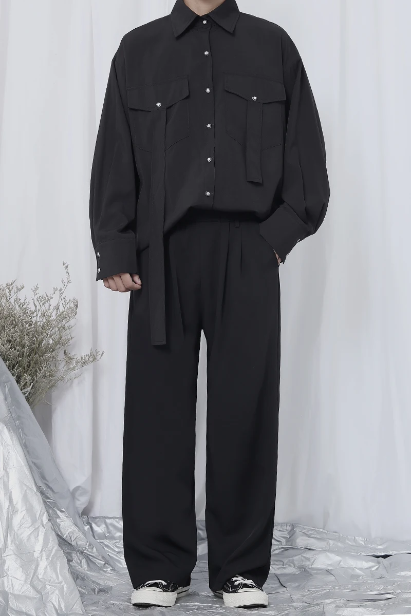 S~ 6XL! На заказ, новая мужская одежда, модная, индивидуальная, средней длины, дизайн, свободный стиль, длинный рукав, рубашка