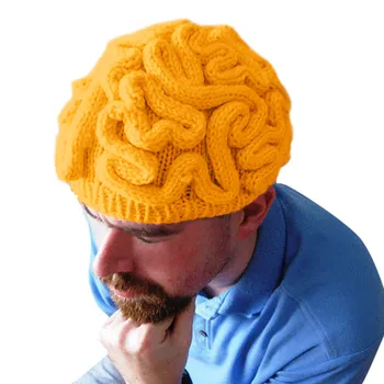 

Hand Knitted Personality Brain Hat Kids Adults Crochet Beanie Cool Cerebrum Cap