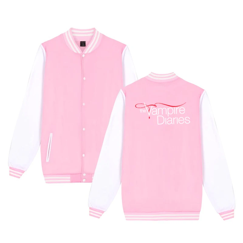 baseball jacket 8 Осенне-зимняя бейсбольная куртка Дневники вампира бейсбольная форма для мальчиков и девочек красивые куртки Одежда Harajuku спортивная одежда - Цвет: baseball jacket 8