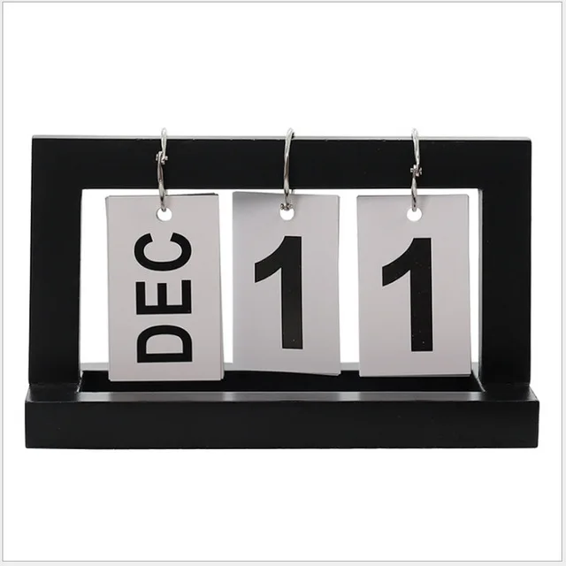 Wooden Flip Chart Perpetual Desk Calendar Creative European Minimalist Office Home Decor