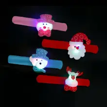 Рождественский похлопывающий круг браслет часы Рождественский подарок детям Санта Клаус Снеговик олень Новогодние вечерние игрушки украшение на запястье