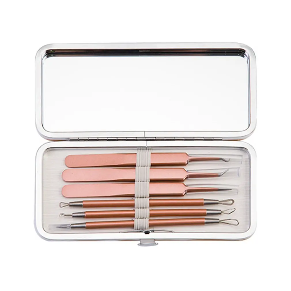 6 Pcs Acne Needle Acne Needle Artifact Set Stainless Steel Double Head Pick Acne Needle Acne Needle Tool - Цвет: Pvc Vacuum Tube