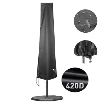 

190cm Waterproof windproof Anti Dust Rain Anti-fading Sunshade Umbrella Cover With Zipper For Outdoor Garden Parasol Rain Cover