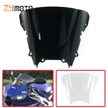 Yzfr6 windshield windscreen escudo de vento bolha dupla para yamaha yzf r6 1998 1999 2000 2001 2002 YZF-R6