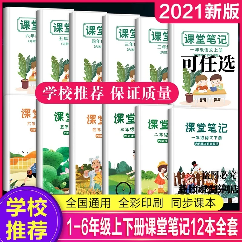 12 Books 1 To 6 Grade Volume 1 2 Class Notes Ke Tang Bi Ji Languages Of Primary School Chinese Learner China Students Textbook Aliexpress Education Office Supplies