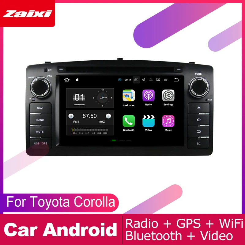 ZaiXi android автомобильный dvd gps мультимедийный плеер для Toyota Corolla 2004 ~ 2012 Навигатор