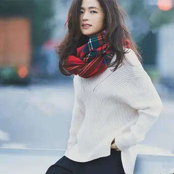 

Wool shawl high quality classic red black plaid long scarf tassel cape fashion casual bandana pashmina christmas gift for women