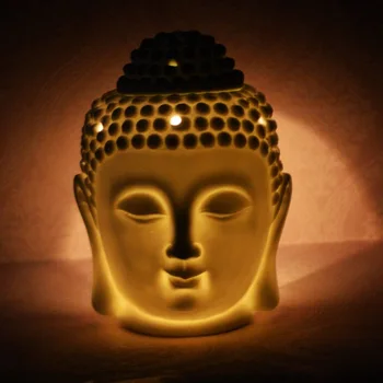 

Thailand Buddha head ceramic essential oil candle burner creative home crafts ornaments zen budda statue