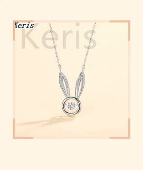 

Rabbit Ear Necklace Female Korean Version Clever Pendant Beating Heart S925 Pure Silver Simple Rabbit Clavicle Chain