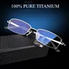 Pure Titanium Eyeglasses Half Rim Optical Frame Prescription Spectacle Business Glasses For Men Eye glasses Slim Temple 143mm ► Photo 2/6