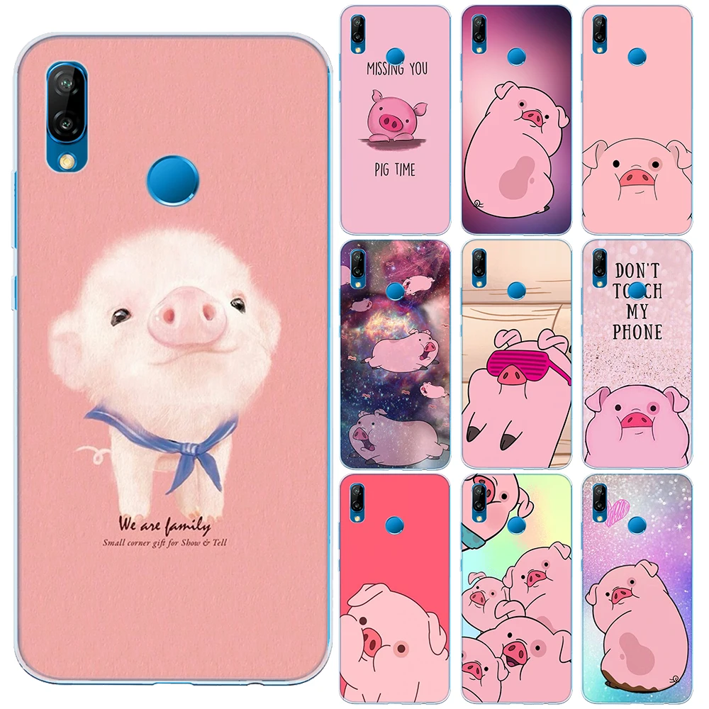 Cartoon Cute Pig Rabbit Couples Silicone Case Cover For Huawei P10 P20 P30 Lite Pro P8 2017 Nova 5I 4 3I 3 Y9 2018 2019 | Мобильные