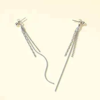 

Hot Style Popular Star Same Style Earring Silver Color Simple Charm Chain Tassel Earrings Women Fashion Jewelry Gift Earrings