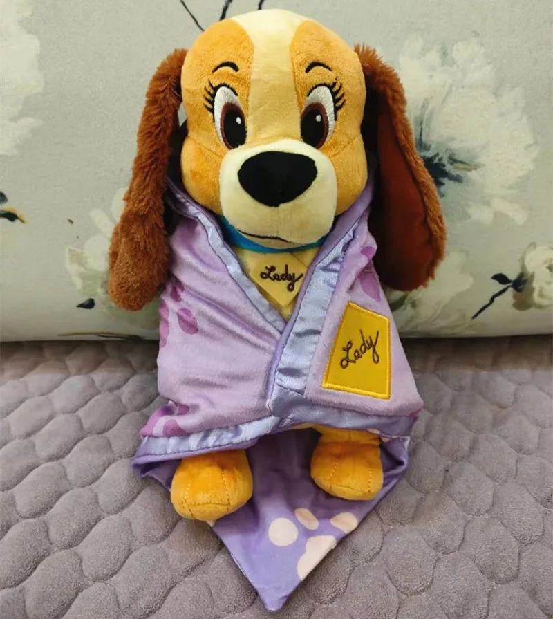 2020 New Original Disney Lady Dog Plush Toy Stuffed Dolls 10'' kawaii Kid Gift
