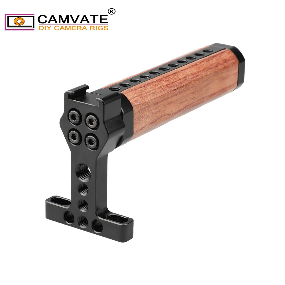 CAMVATE Камера сверху сыр деревянная рукоятка с 1/4 &quot 20 &amp 3/8&quot 16 поток шурупы из