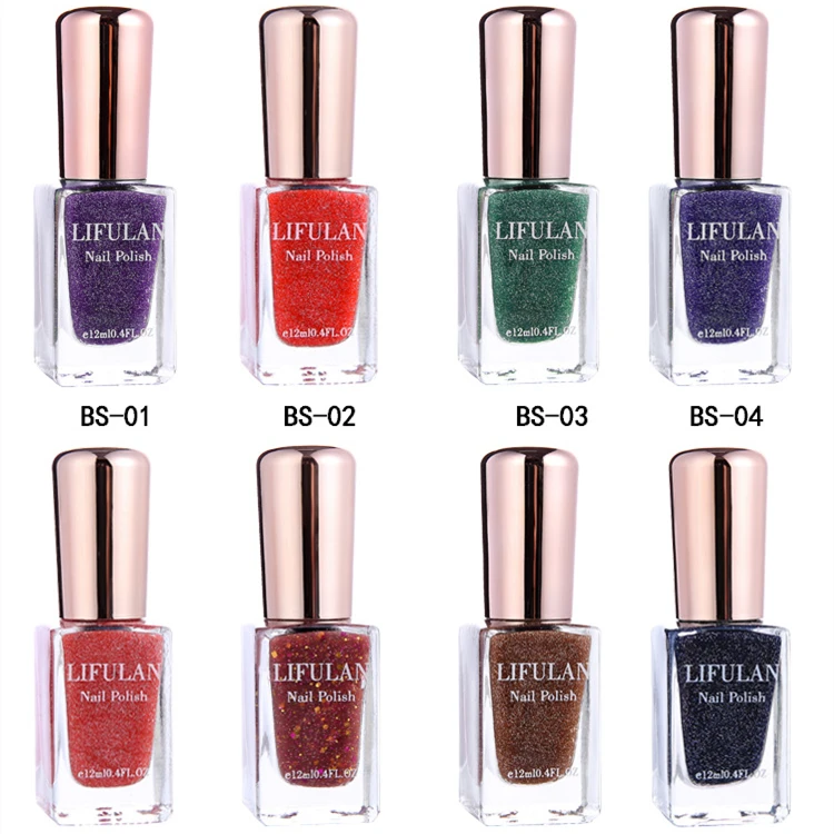 Golden Sequin Shine Series Nail Polish 12ml Pink Pure Nail Gel Color Varnish Glitter Sequins Nail 2