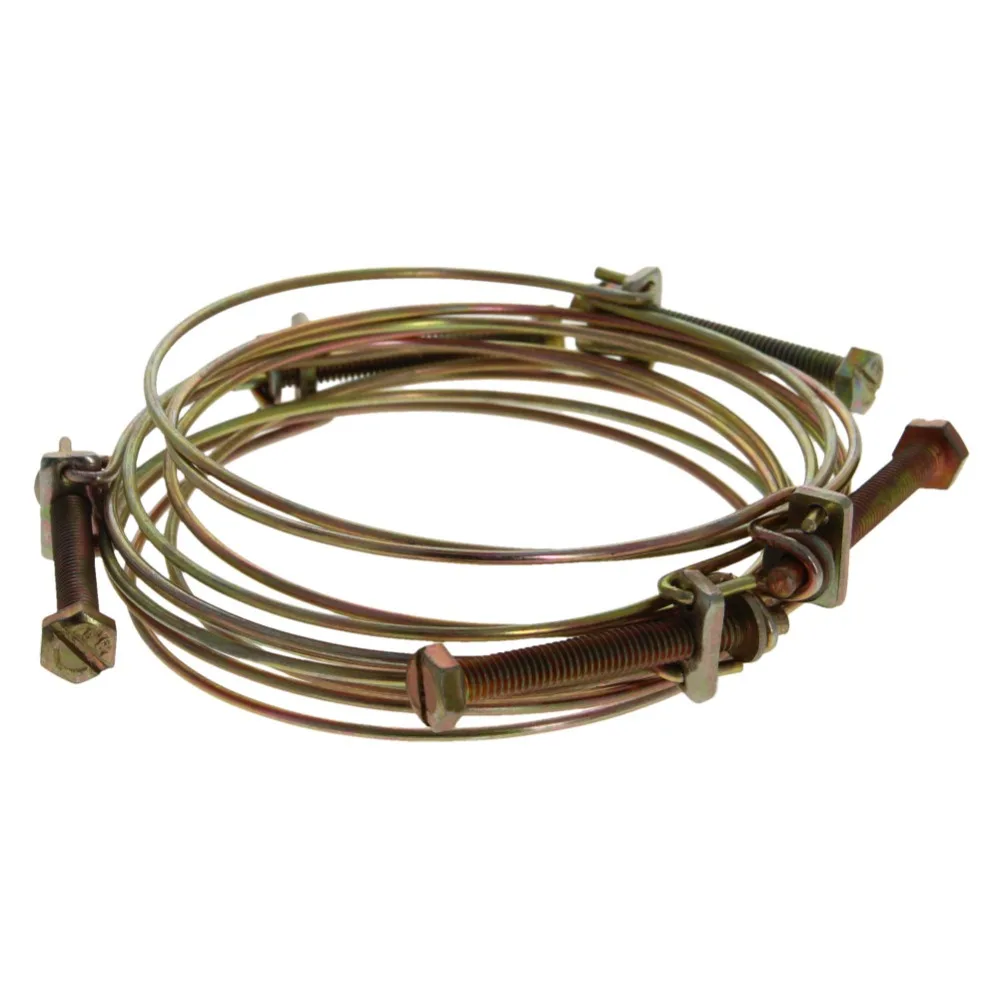 MroMax Double Steel Wire Strong Clamp Iron Inner Diameter 85/90/95/100/110mm Galvanized Thickness 2.2mm Screw Length 6*50/6*60mm
