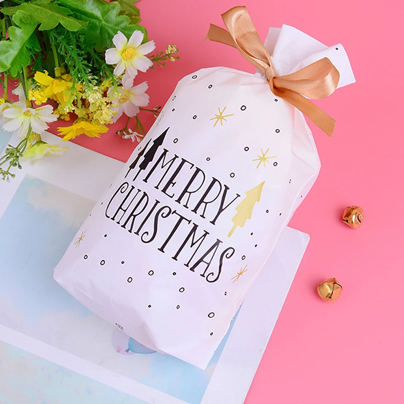 10pcs Christmas Tree Christmas Gift Bags Xmas Candy Bag Merry Christmas New Year Favors