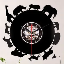 Виниловые настенные часы Виниловая пластинка креативные настенные часы в форме животных часы для гостиной Декор для дома Бар декорация для кофейни