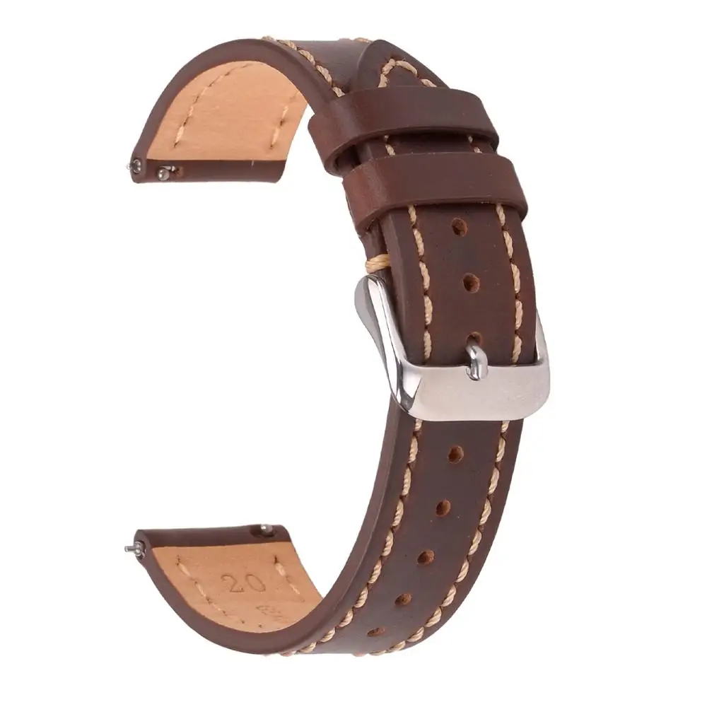 Horween Brown EACHE 18 мм 20 мм 22 мм ремешок для часов из натуральной кожи с быстроразъемным пружинным ремешком - Цвет ремешка: Horween Brown