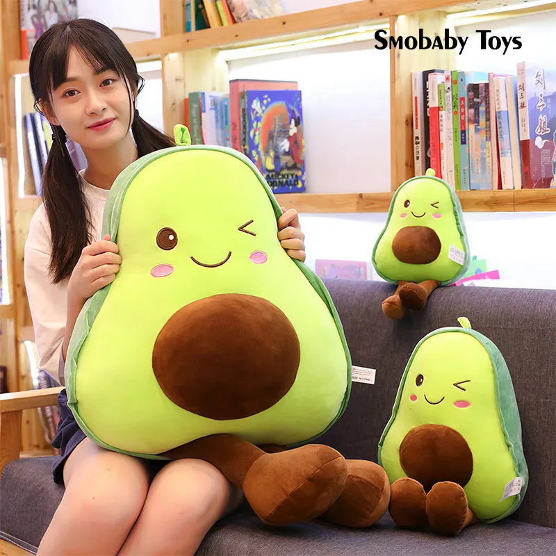 

85/30cm cute avocado stuffed toy doll kawaii fruit avocado baby sleeping plush cushion pillow children room decoration girl gift