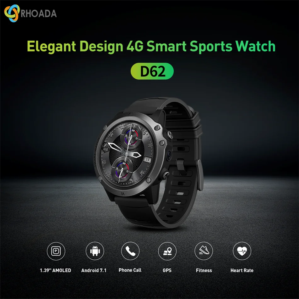 RHOADA D62 4G Смарт-часы Android OS RAM1GB rom 16GB Bluetooth 4,0 Nano SIM часы для звонков сердечного ритма IPX5 smartwatch глобальная версия