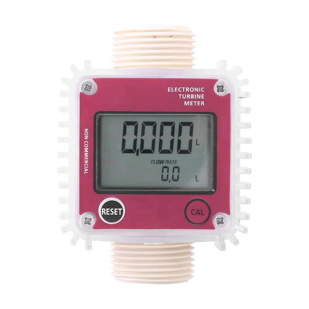 Digital LCD K24 Flow Meter Turbine Fuel Flow Tester For Chemicals Water