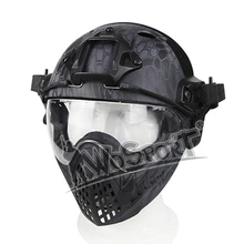 Высокое качество Полный-покрытый военный шлем защитный армейский Боевой страйкбол Пейнтбол шлем Маска Goggle безопасность Тактический шлем