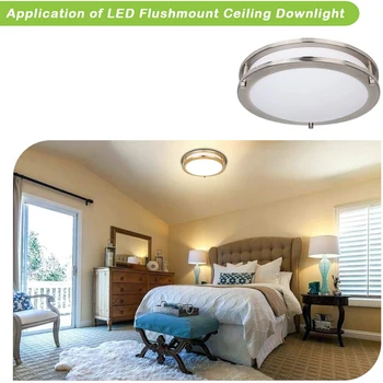 

LED Flush Mount Ceiling Lights 27cm Brushed Nickel Ceiling Light Fixture Dimmable, 1200lm 12W (120W Equivalent) Ceiling Lamp for
