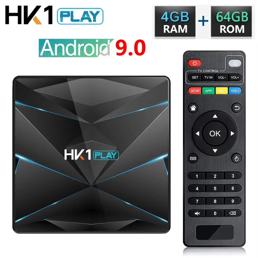 Achat HK1 Play Android 9.0 TV Box Amlogic S905X2 Quad Core 4GB RAM 32GB 64GB ROM lecteur multimédia H.265 4K HD décodeur intelligent 2GB 16GB