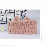 

Women Bowknot Make Up Fashion Wide Side Headband Portable Elastic Sweat Absorbing Face Washing Coral Fleece Party For Shower