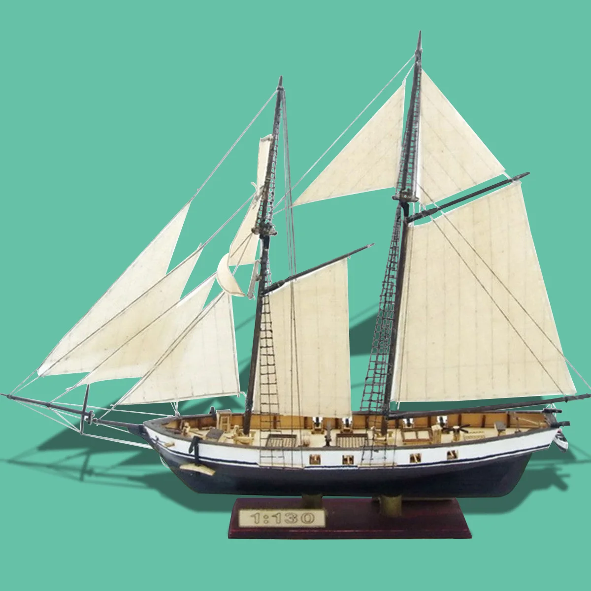 1:130 Scale Sailboat Model 380x130x270mm DIY Ship Assembly Model Kits Classical Handmade Wooden Sailing Boats Children Toys Gift