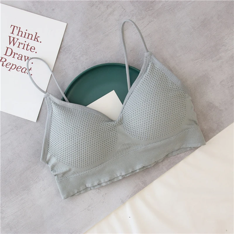 Women's Cotton Underwear Tube Tops Sexy Solid Color Top Fashion Sports Comfort Tank Up Girl Sling Push Up Bra Female Lingerie