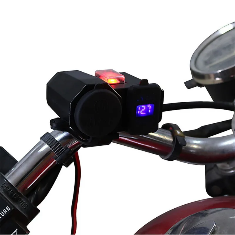 

DC 12V Waterproof Motorcycle 4.2A Dual USB Charger Cigarette Lighter Splitter Power Adapter