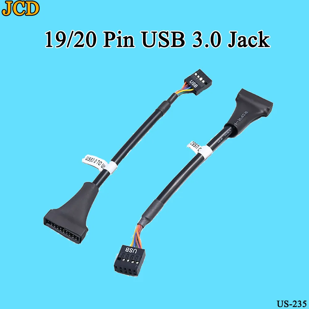 

JCD 1pcs/lot 19/20 Pin USB 3.0 Female To 9 Pin USB 2.0 Male Motherboard Header Adapter Cord
