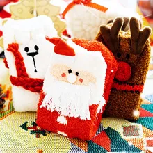 3 пары, женские осенне-зимние толстые коралловые носки, рождественские носки, забавные носки, бархатные милые домашние теплые короткие носки унисекс