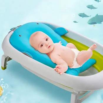 

Newborn Baby Bathtub Mat Cute Cartoon Shape Seat Support Non-Slip Baby Shower Portable Air Cushion Bed Infant Bath Pad