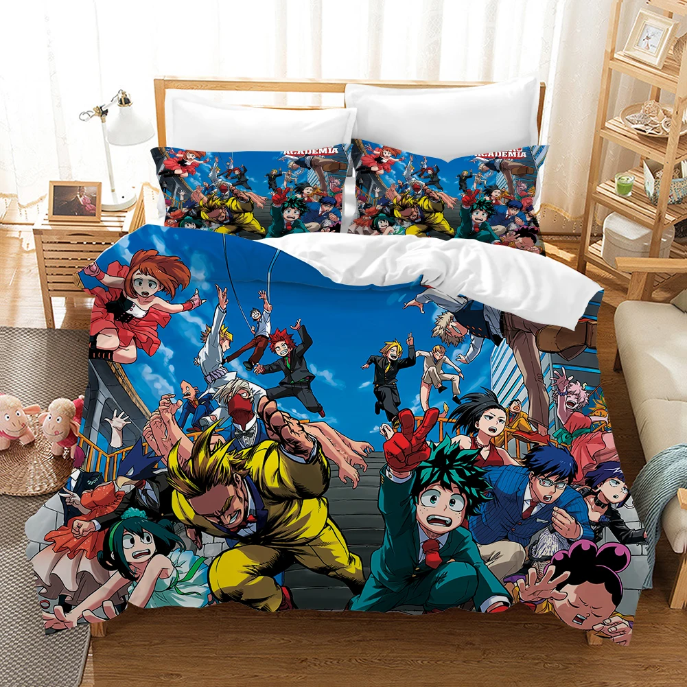 

Anime My Hero Academia Anime Bedding Set Duvet Covers Pillowcases Comforter Bedding Sets Bedclothes Bed Linen bed set (NO sheet)