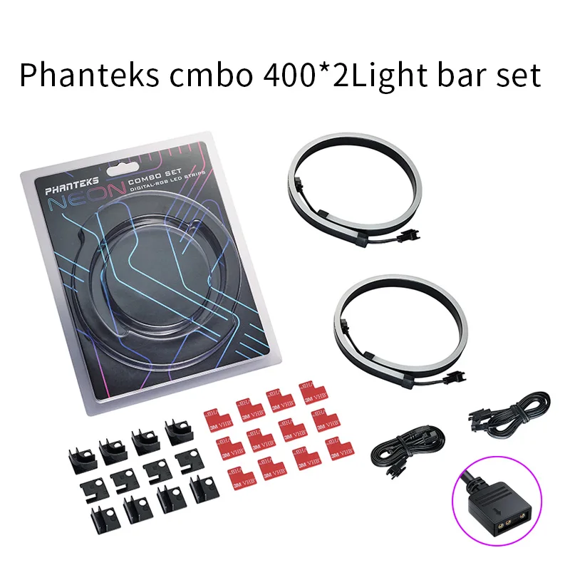PHANTEKS-lámpara con chasis decorativo, luz suave de neón con barra de luz decorativa, 40cm, dos paquetes de ARGB illusion streamer, 5V