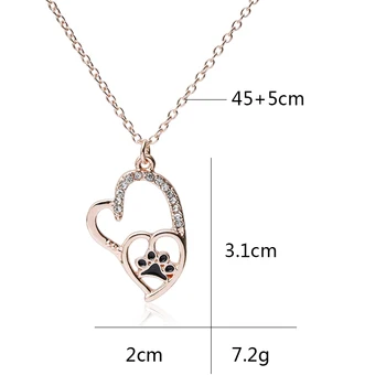 

CH-1067 Rose Gold Heart-shaped Zinc Alloy Jewelry Pendant Necklace 2019 For Women Trend Fashion Pet Claw Necklace Birthday Gift