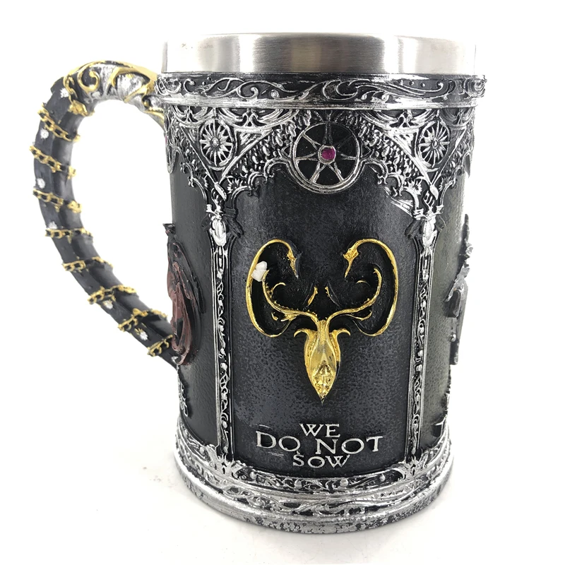 Кружка Game of Thrones Stark Tully Targaryen Lannister barathoon из нержавеющей стали 3D кружка для пива