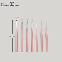 7 шт./компл. дизайн ногтей розовая Косметическая кисть плоская акриловая ручка для рисования Гель-лак Дизайн Живопись Расширение строитель инструменты для обработки поверхностей B004