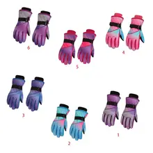 Детские зимние теплые водонепроницаемые утепленные лыжные перчатки для мальчиков и девочек