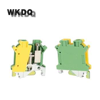 

10pcs USLKG 10N Ground Din Rail Screw Terminal Block PE With The Same Shape To Universal Connector Conductors