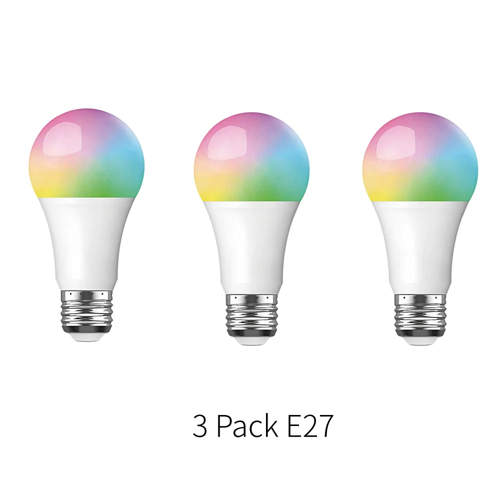 3 Pack E27 Подсветка умного Wi-Fi лампочки 800Lm E26/27 RGB цвета Затемнения приложение дистанционное управление домашняя Ночная лампа работает с Alexa Google Assistant - Цвет: 3 Pack E27