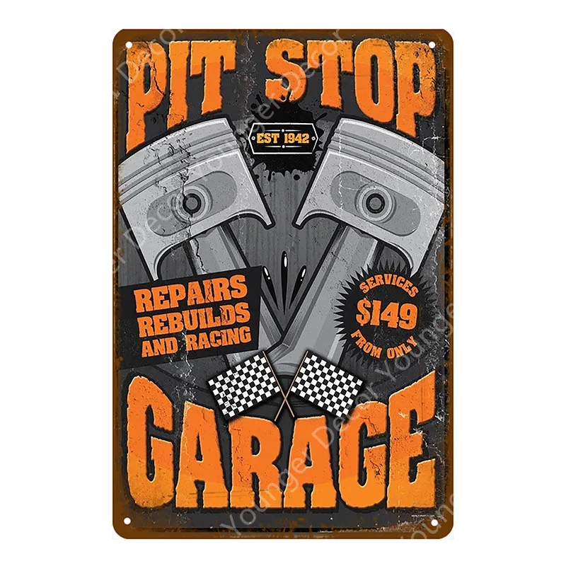 Dad's Garage Pin Up Girl Route 66 жестяная вывеска металлический плакат художественное украшение стены Паб Бар Кафе домашний декор винтажное железное ремесло YI-085 - Цвет: YD2791EI