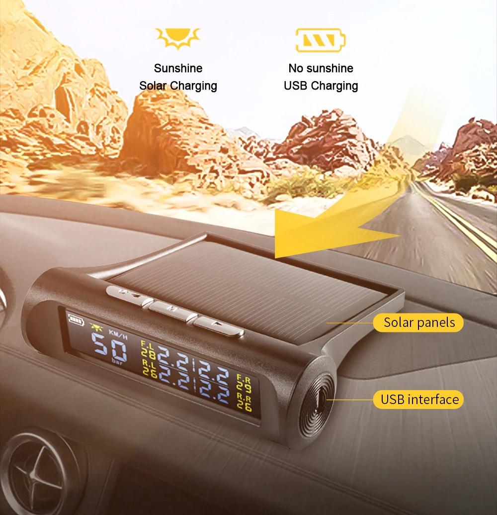 Универсальный gps Спидометр Авто датчик давления в шинах Tpms бортовой компьютер Hud 2 в 1 головной дисплей Солнечная энергия автомобиль электронный