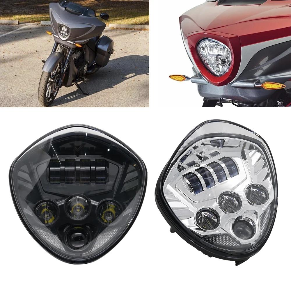 Motorcycle LED Headlight High / low Beam for Victory Cross Country