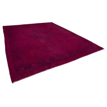 

315x403 Cm Red Handmade Overdyed Large Area Rug-10x13 Ft