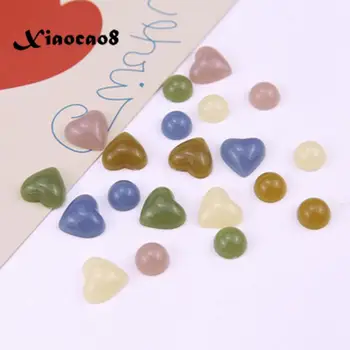 

50 Pcs DIY hand made jewelry accessories retro color love half-pill resin patch earrings hair accessories for jewelry making