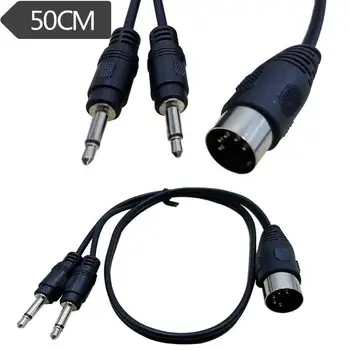 

5 Pin MIDI Din Male to 2 x 3.5mm Mono Audio Adapter Cable Cord Black